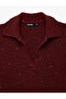 Short Sleeve Sequin Glitter Polo Neck Knitwear Sweater - 5