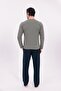 Men's Green Special Design Cotton Winter Long Sleeve Men's Pajama Set - 8