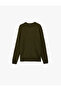 Long Sleeve Crew Neck Hair Knit Textured Knitwear Sweater - 3