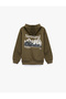 Long Sleeve Printed Hooded Cotton Sweatshirt - 2