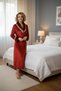 Royal Soft Long Velvet Dressing Gown with Collar and Sleeve Detail