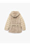 Hooded Belt Detailed Zippered Faux Fur Coat - 2