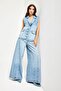 Women's Ice Denim Color 4S6-27 Palazzo Fit Viscose Fabric Denim Jean - 4