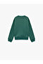 Three Thread Teddy Bear Printed Long Sleeve Crew Neck Sweatshirt - 2