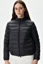 Quilted Synthetic Fill Jacket Mock Neck Black Women's Coat - 5