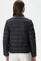 Quilted Synthetic Fill Jacket Mock Neck Black Women's Coat - 2