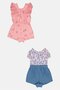 Toddlers Girl 2Pcs Allover Print Rompers, Multicolor - 3