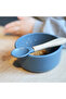 Bamboo Handle Silicone Feeding Spoon Set of 2 - Deep Blue / Powder Gray - 2