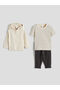 Lcw Baby Beige Striped Baby Boy 3-Piece Set - 2