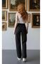 Lina Women's Black Casual High Waist Stretch Fabric Wide Leg Denim Jeans - 3