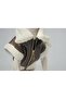 Zippered Fur Leather Dog Outfit Brown Medium - 3