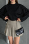 Women's Black Relaxed Fit Basic Sweat