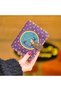 Reflect Your Strength! Small Wallet with Witch and Black Cat Figures (Purple Polka Dot) Bohemian Retro Vintage