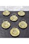 Alya Real Gold Rose Frame Tea Set 12 Pieces - 6 Plates 6 Cups Full Gold - 2