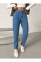 Blue High Waist Full Fit Mom Jeans - 3