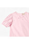 Solid Dress with Puff Sleeves and Balloon Hem - 3