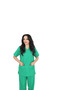 D/114 Unisex Doctor Nurse Student Alpaca Fabric Scrubs Set - 4