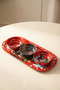 New Year's Concept Metal Oval Tray 3-Piece Snack Bowl, Presentation and Serving Set
