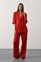 Red Half Sleeve Oversized Slit Jacket Vs00627 - 2