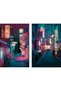 ALAYRA Japan Art Poster Set of 2 - Japanese Print Artwork on Canvas Roll - Large Tokyo Anime Wall Art Poster Gift - Modern Night City Picture Wall Decor for Bedroom Kitchen Living60X90 CM