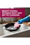 Flower Scrub Sponges Pack of 12 | Dual-Texture Cleaning Sponges with Fun Floral Design for Kitchen a - 4