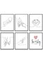 ALAYRA Black and White Prints Line Art Minimalist Painting Pictures Family Love Poster Parent Baby Hand Line Drawings Mural for Bedroom Nursery Kids Room Decor, UNFRAMED, 8" x 10"20X25 CM