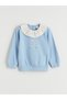 Lcw Kidsblue Crew Neck Floral Girls' Sweatshirt