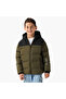 Colourblock Hooded Heavy Jacket with Long Sleeves and Zip Closure