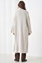 Ecru Wide Sleeve Double Pocket Long Knit Cardigan Vs01436 - 7