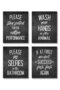 ALAYRA Funny Bathroom Decor Wall Art Prints (UNFRAMED ) Restroom Powder Room Wash Laundry Room Hip Hop Wall Decor Signs Posters (Wash Your Hands - Black Chalkboard)20X25 CM