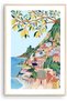 ALAYRA Positano, Amalfi Coast Art Print, Italy Art Print, Travel Gift, Travel Poster, Europe Print, Italian Coast, Italian Riviera, Housewarming (Unframed) ()27.9X22.9 CM