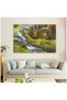 ALAYRA Sanwooden Thomas Kinkade Cathedral Mountain Lodge Landscape Bridge Posters Print On Canvas - No Frame60X90 CM