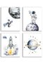 ALAYRA Football Canvas Wall Painting, Black Football Poster Wall Decor, Sports Themed Football Paintings for Bedroom Boys Room Teens Kids Playroom Home Decor Set of 4 () Unframed20X25 CM