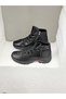 25Kb-4465 Genuine Leather Boots with Rubber Detail on the Front for Women - 2
