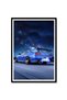 ALAYRA Poster Skyline GTR R34 Blue Poster Canvas Wall HD Print Art Living Room Decor Art Paintings for Bathroom 16"X24" No Frame61X40.6 CM