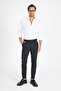 Men's Premium Black Ankle Length Relaxed Fit Slim Fit Fabric Trousers - 4