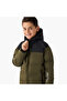 Colourblock Hooded Heavy Jacket with Long Sleeves and Zip Closure - 4
