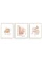 ALAYRA Boho Wall Decor Print - Set of 3 Abstract Beige Pink Geometric Art Print | Boho Wall Art Print Boho Poster and Print Bedroom Decor | 8" x 10" UNFRAMED20X25 CM
