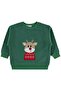 Civil Boy's Deer Embroidered Sweatshirt |   Polar Long Sleeve |   School Nursery and Daily Use - Green