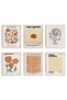 ALAYRA Warm Matisse Wall Art Posters, Vintage Master Wall Decors,Retro Posters for Room Aesthetic Unframed, , Set of 630X40 CM