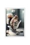 ALAYRA Funny Squirrel Bathroom Canvas Wall Art Cute Squirrel In Toilet Posters Black and White Animal Prints Painting Maximalist Mid Century Modern Aesthetic Wall Decor for30X40 CM