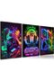ALAYRA 3Pcs Cool Gaming Wall Art Retro Video Gamer Posters Pictures Colorful Neon Gamepad Canvas Painting Prints for Boys Room Kids Gamer Room Bedroom for Boys Home Decoration30X40 CM