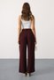 Burgundy Double Pleated Palazzo Trousers Vs00650 - 6