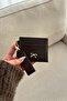 Solid Color Bow Detailed Shiny Faux Leather Card Holder