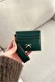 Solid Color Bow Detailed Shiny Faux Leather Card Holder