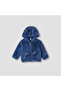 Faux Fur Textured Jacket with Hood and Long Sleeves
