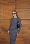 Women's Long Sleeve Slim Fit Slit Textured Maxi Dress - 2