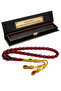 Certified Trabzon Kazaz Tassel-Adorned 8X11Mm Fire Amber Prayer Beads