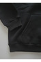 Sweatshirt Hooded 3 Thread Loose Fit Soft Stretchy Unisex Matte Black - 4