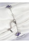 Z&D Accessory 316L Steel Pearlescent Purple Silver Color Clover Women's Bracelet - 2